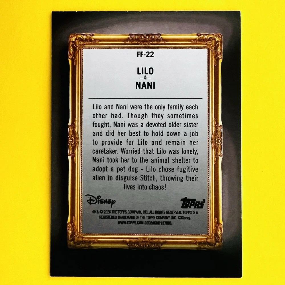2026‎ Topps Disney NEON Lilo & Nani FF-22 Family First Insert